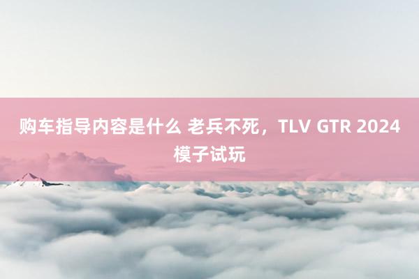 购车指导内容是什么 老兵不死，TLV GTR 2024模子试玩