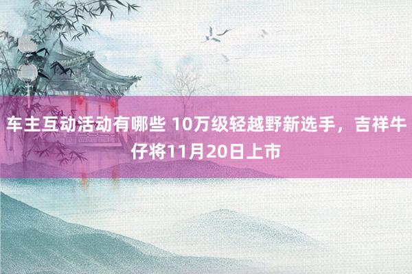 车主互动活动有哪些 10万级轻越野新选手，吉祥牛仔将11月20日上市